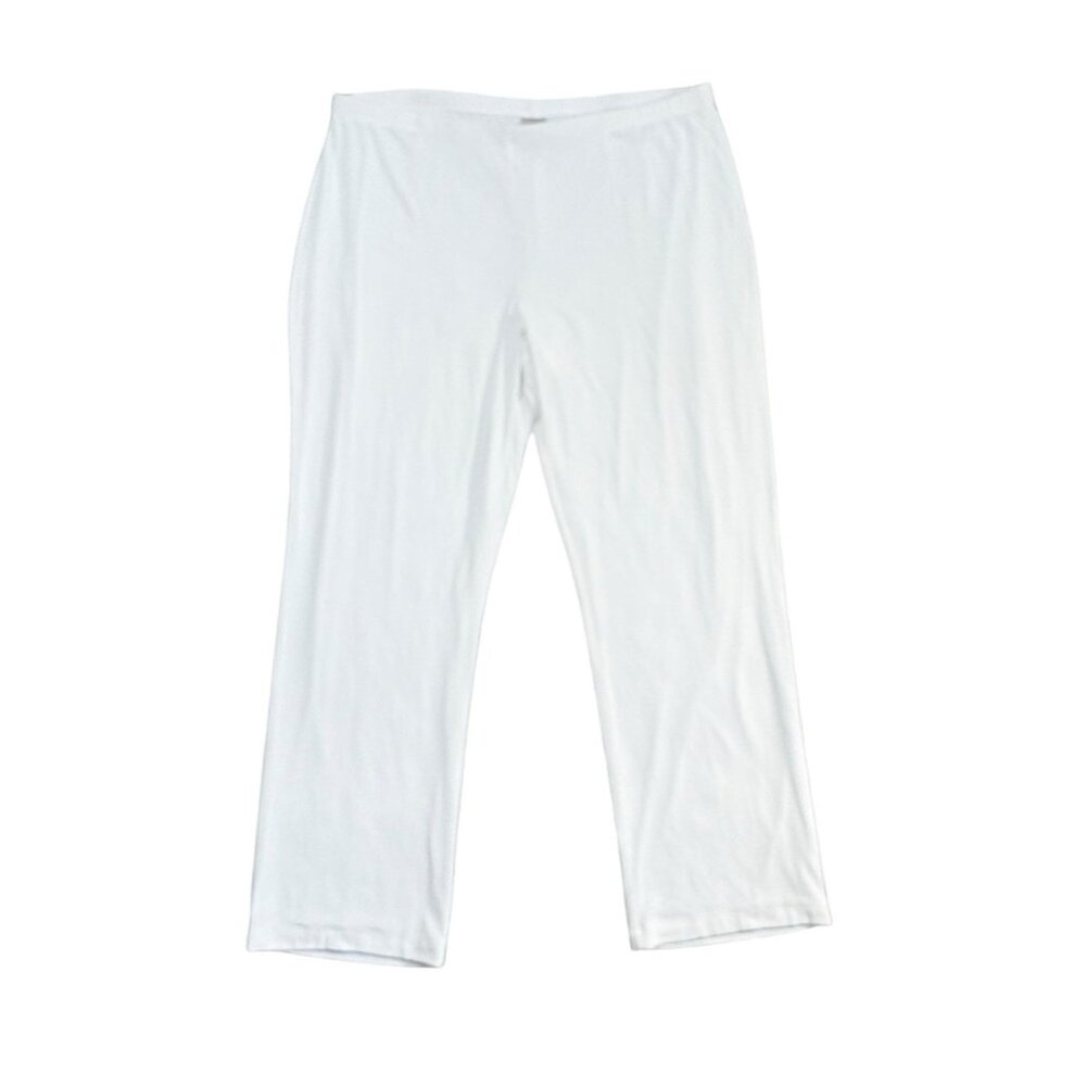 Chicos Travelor Slinky Pant Womens 4P White Travel Packable Resort Beach Coastal